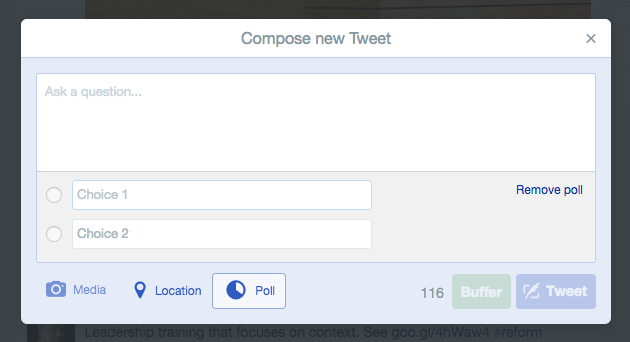 Twitter poll now available to all